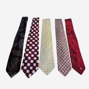 Tommy Hilfiger Oscar de la Renta Paco Rabanne 5Pc Necktie Bundle‎ Preowned